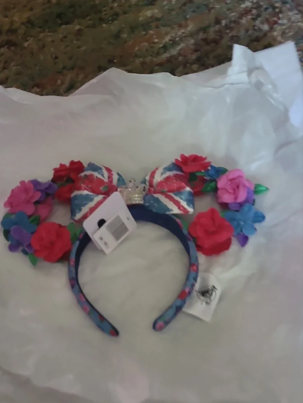 NEW $34 Disney Floral Minnie Ear Headband - Blue, Pink, Red, Purple